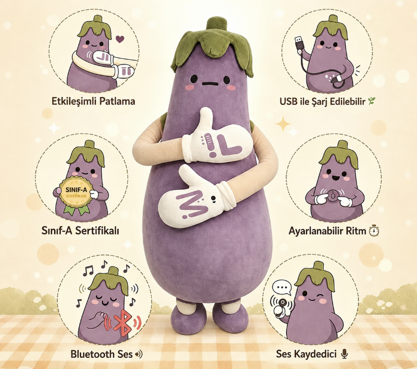 Sarılma Peluşu Ailesi – Patlıcan, Havuç ve Muz